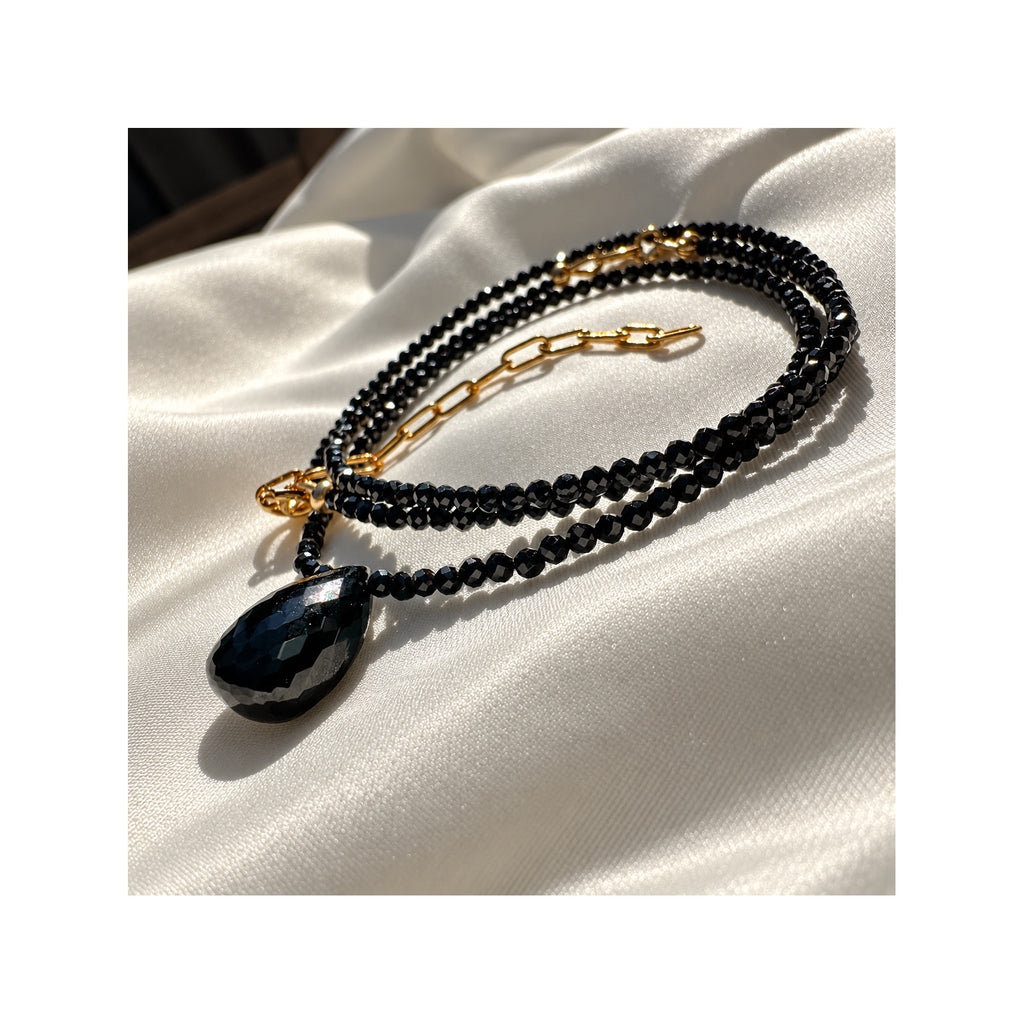 STARRY NIGHT — AAA Black Spinel Choker & Bracelet Set