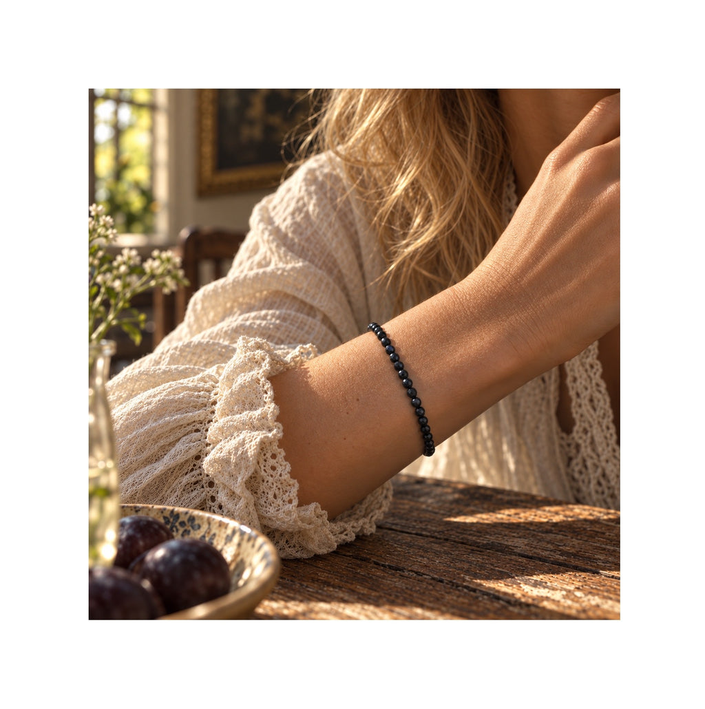 THE WORLD OF TWO — Natural Untreated AAA Blue Sapphire Bracelet · Solid 14k Gold