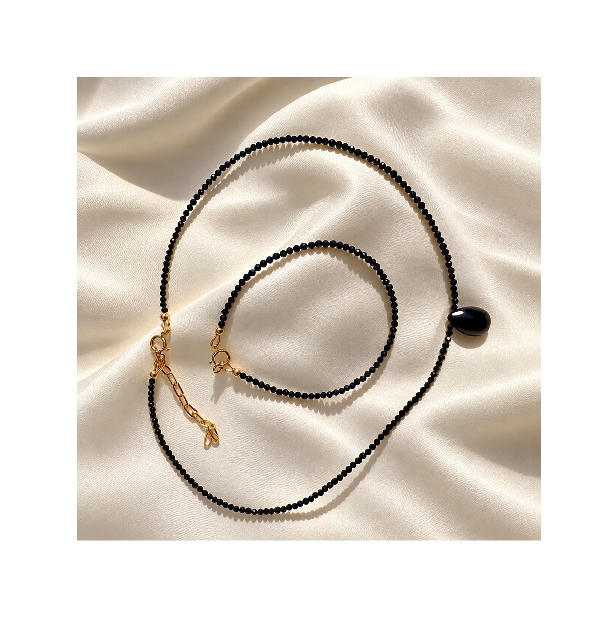 STARRY NIGHT — AAA Black Spinel Choker & Bracelet Set