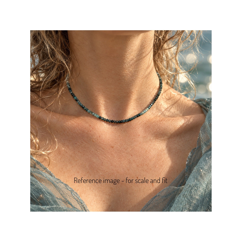 DEEP WATERS — Natural Untreated Blue-Green Tourmaline Necklace