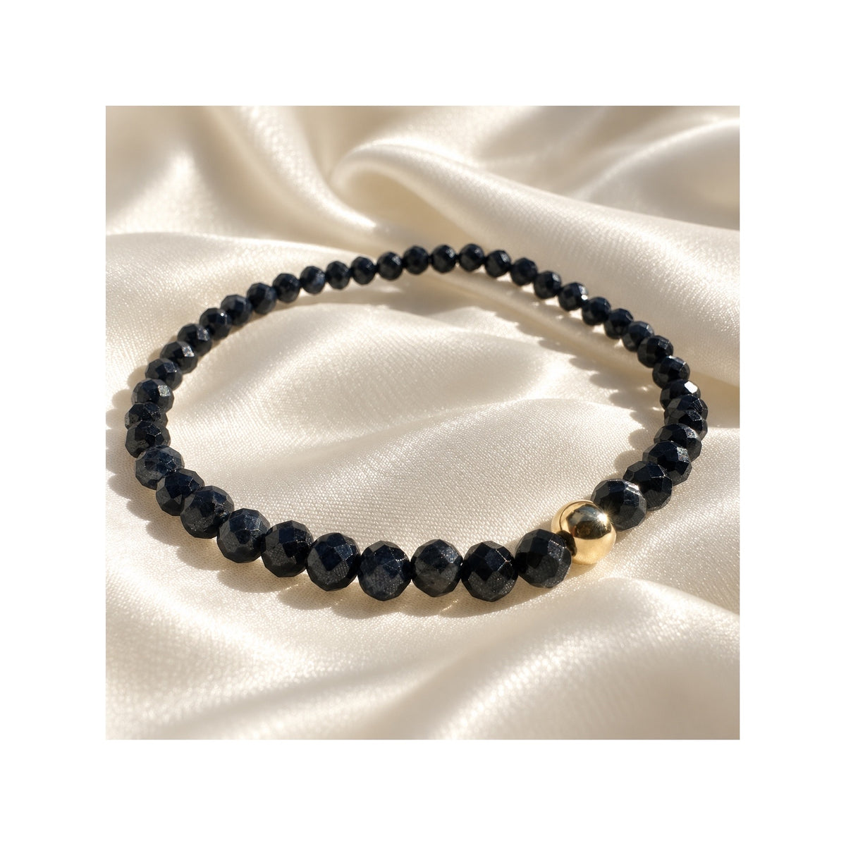 THE WORLD OF TWO — Natural Untreated AAA Blue Sapphire Bracelet · Solid 14k Gold