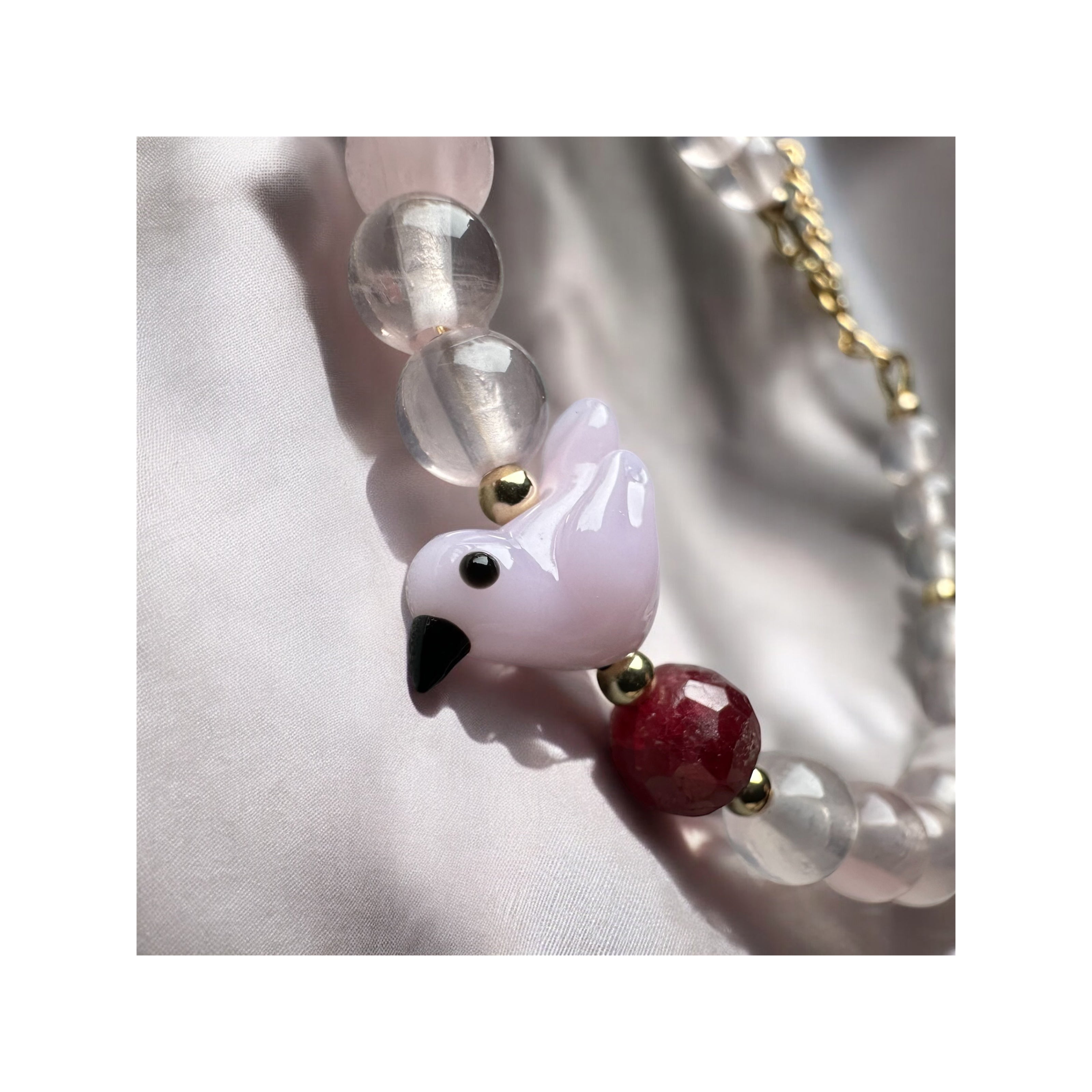 Neo Songbird — Petal Pink / Rose Quartz & Ruby