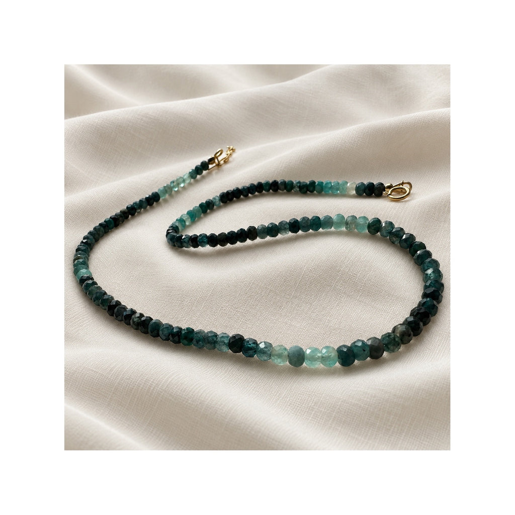 DEEP WATERS — Natural Untreated Blue-Green Tourmaline Necklace