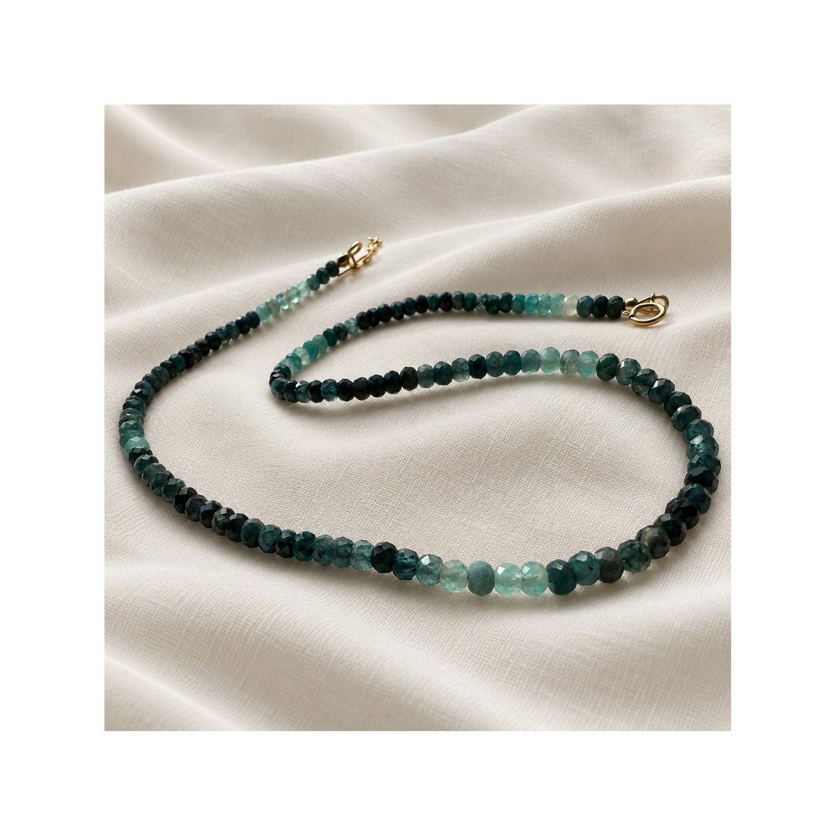 DEEP WATERS — Natural Untreated Blue-Green Tourmaline Necklace