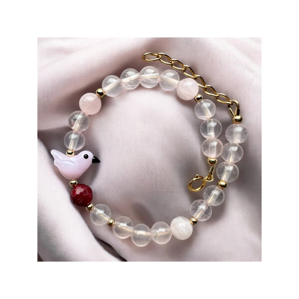 Neo Songbird — Petal Pink / Rose Quartz & Ruby