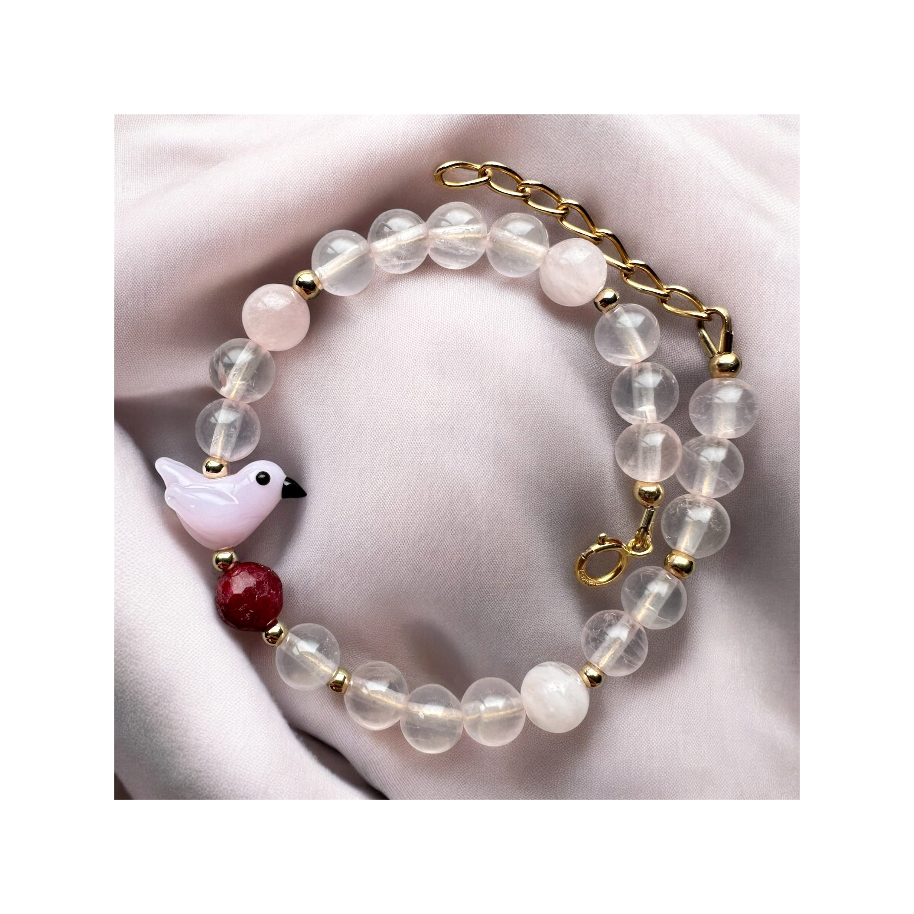 Neo Songbird — Petal Pink / Rose Quartz & Ruby