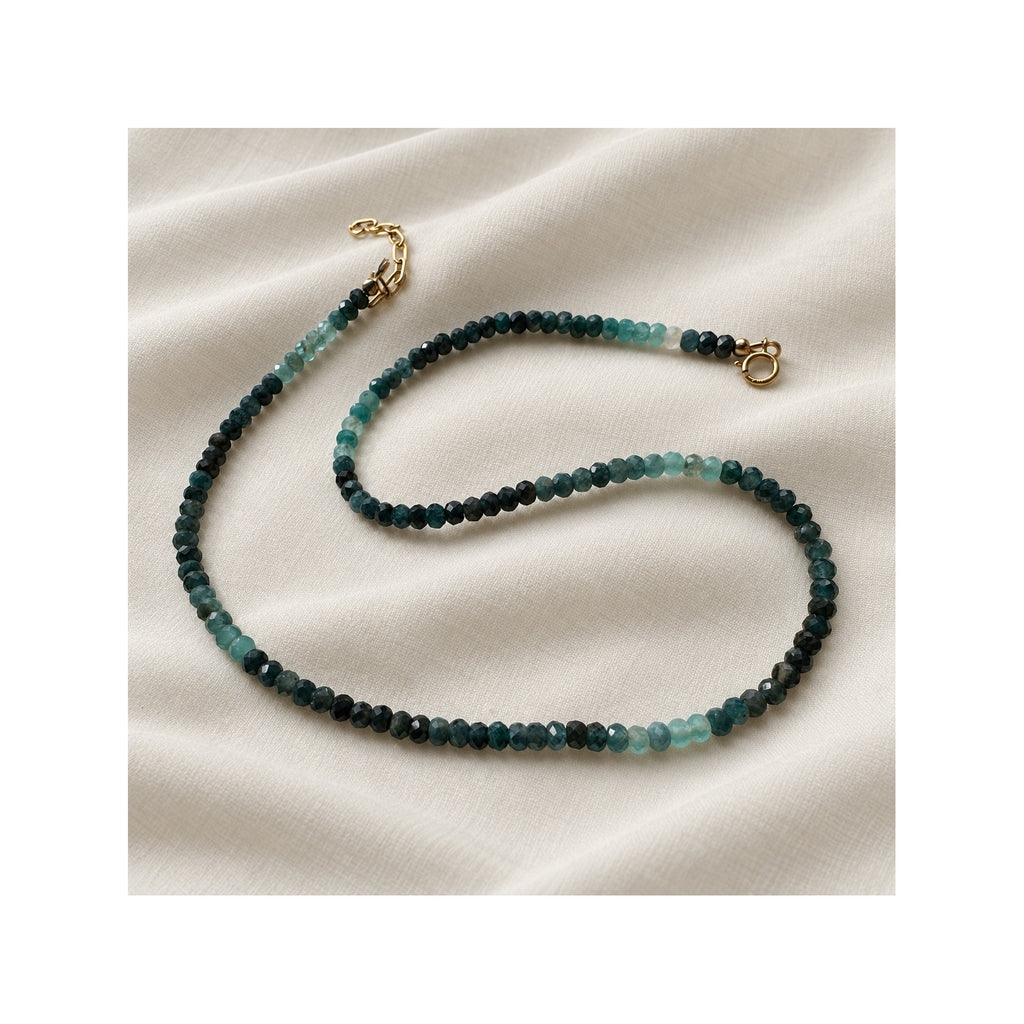 DEEP WATERS — Natural Untreated Blue-Green Tourmaline Necklace