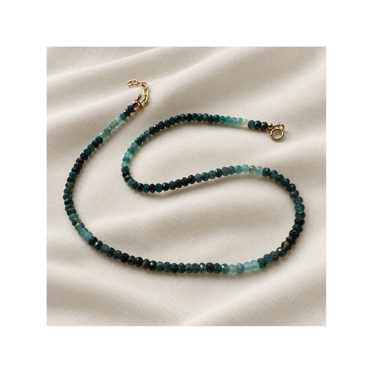 DEEP WATERS — Natural Untreated Blue-Green Tourmaline Necklace