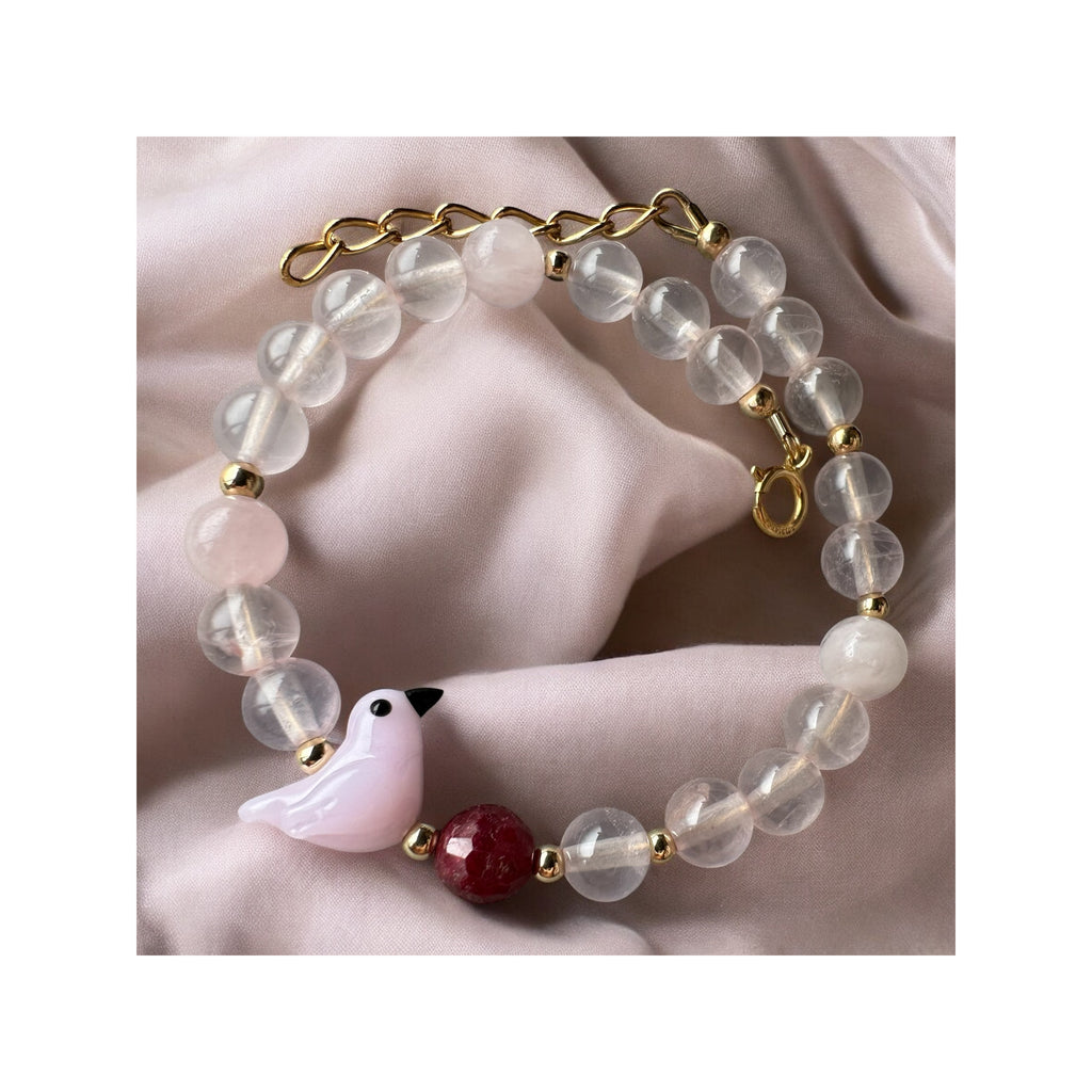 Neo Songbird — Petal Pink / Rose Quartz & Ruby