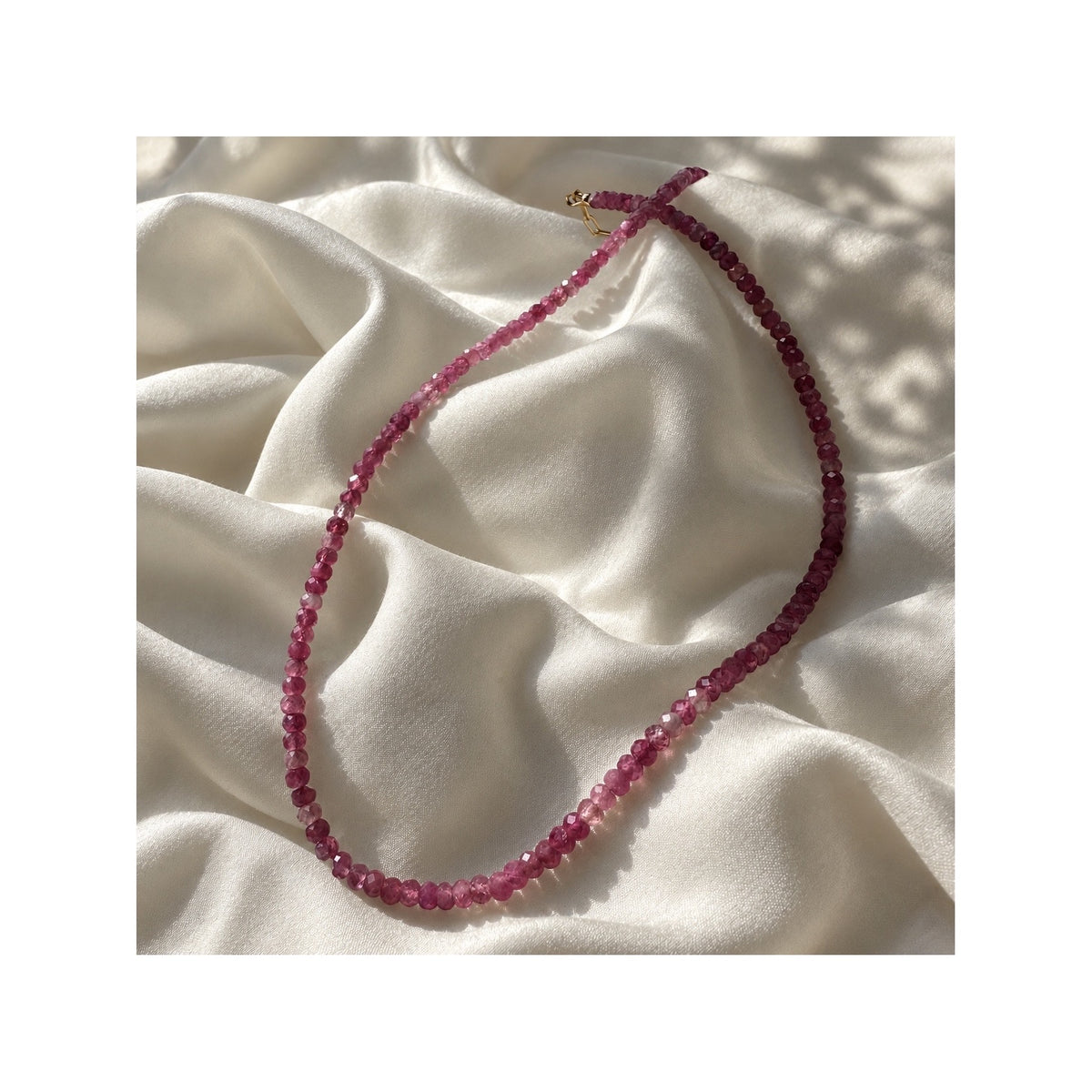 GERTRUDE IN BLOOM — Natural AAA+ Pink Tourmaline Necklace