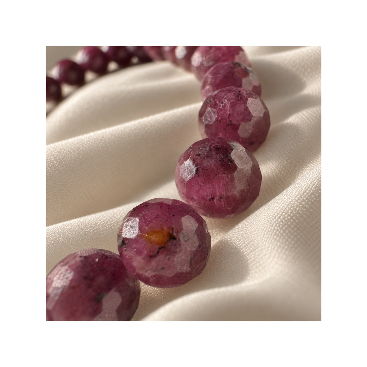 THE WORLD OF TWO — Natural Untreated AAA Purple Ruby Bracelet · Solid 14k Gold