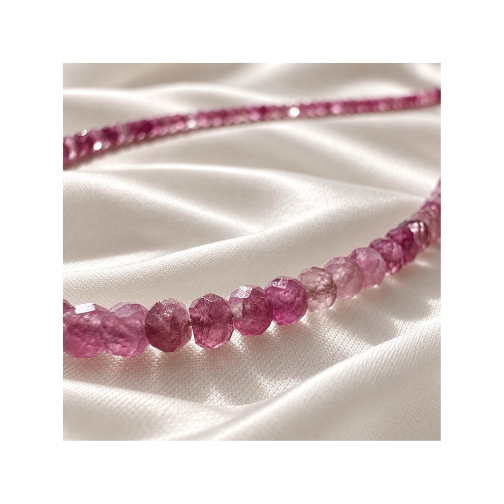 GERTRUDE IN BLOOM — Natural AAA+ Pink Tourmaline Necklace