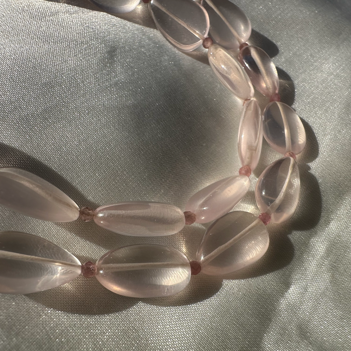 ROSE WATER rose quartz necklace with delicate pink tourmaline and 14k gold-filled details