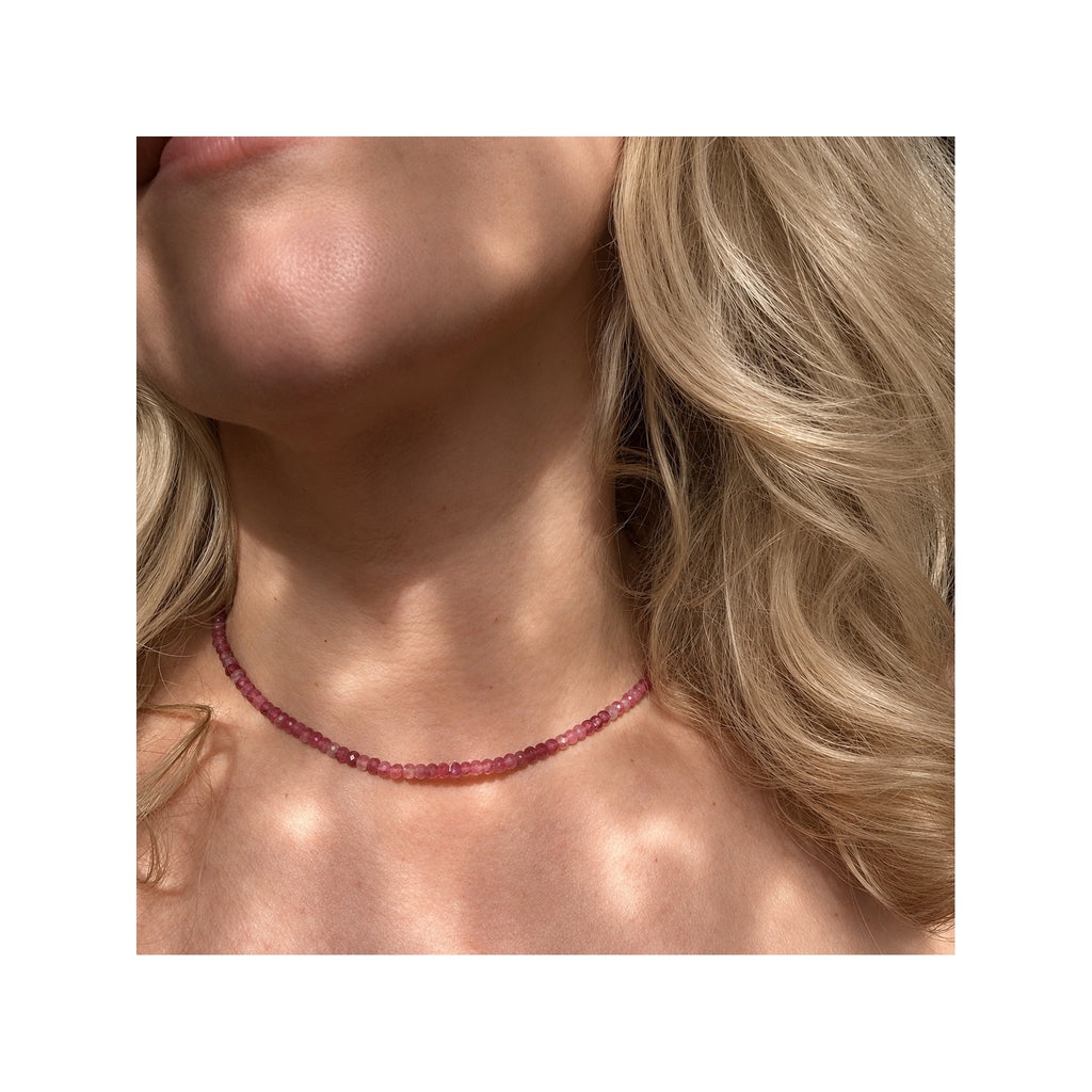 GERTRUDE IN BLOOM — Natural AAA+ Pink Tourmaline Necklace