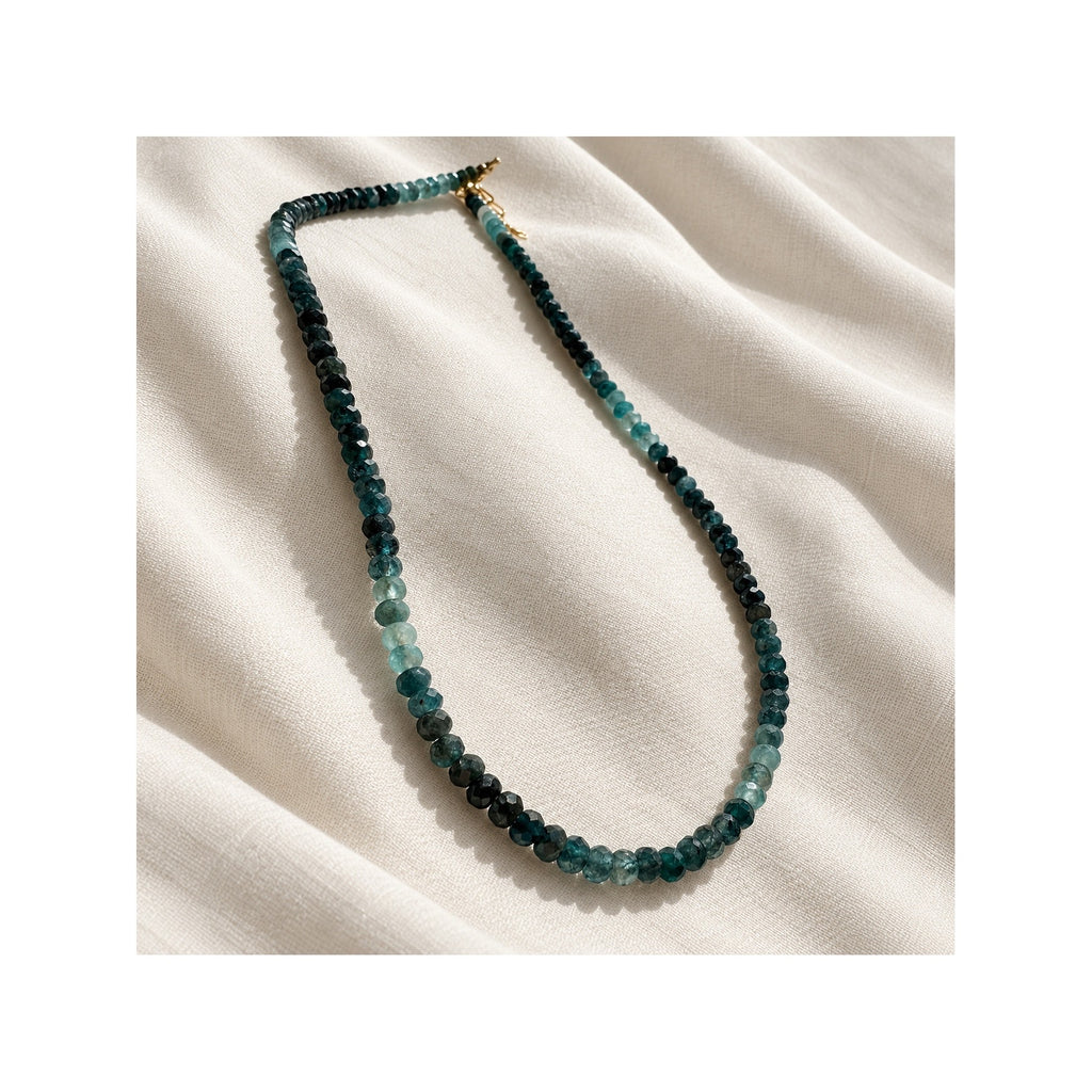 DEEP WATERS — Natural Untreated Blue-Green Tourmaline Necklace