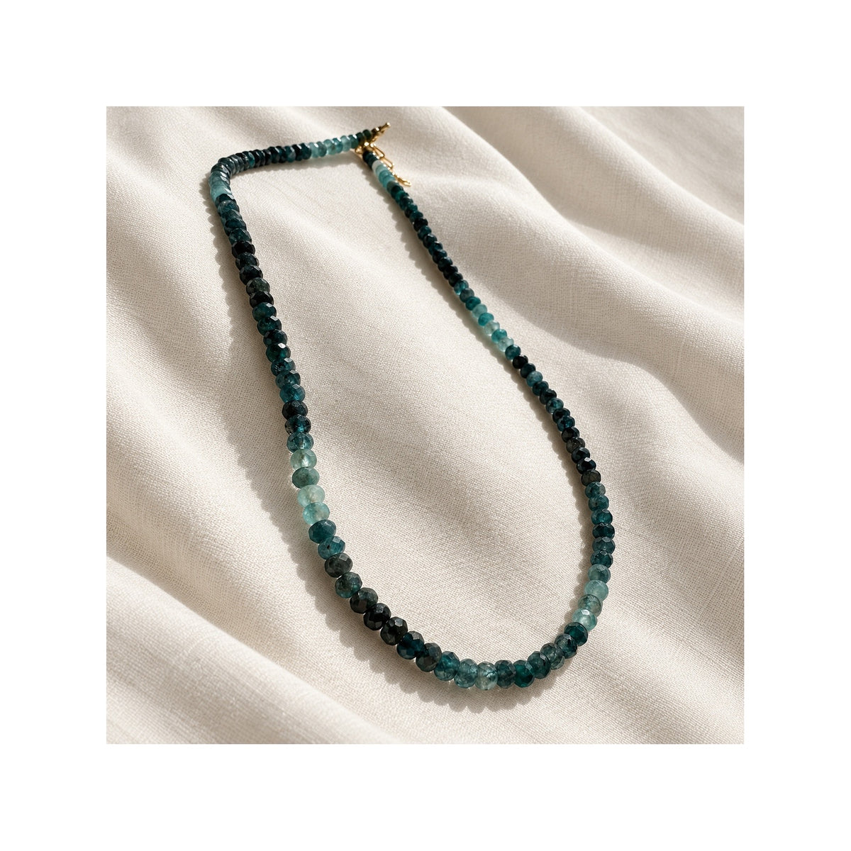 DEEP WATERS — Natural Untreated Blue-Green Tourmaline Necklace
