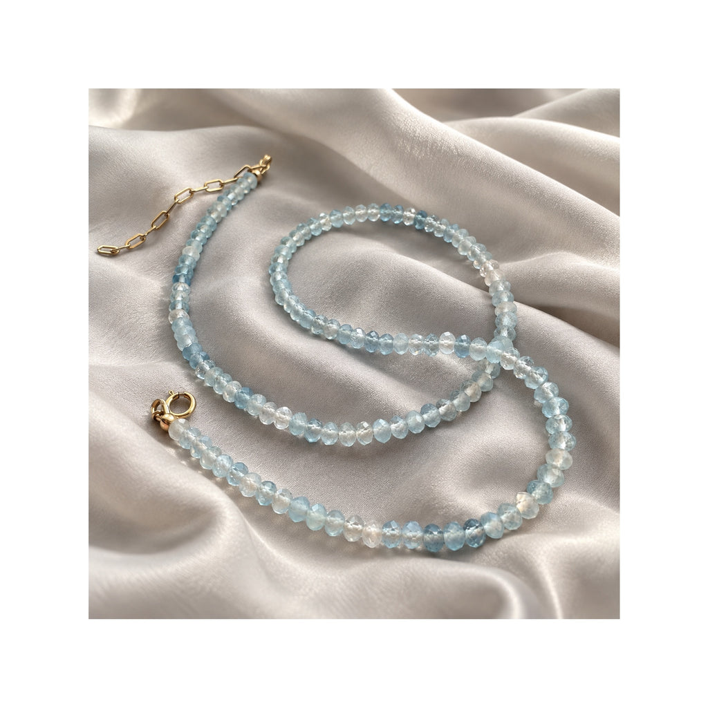 AQUA LUCIDA — Natural Untreated AAA Aquamarine Necklace