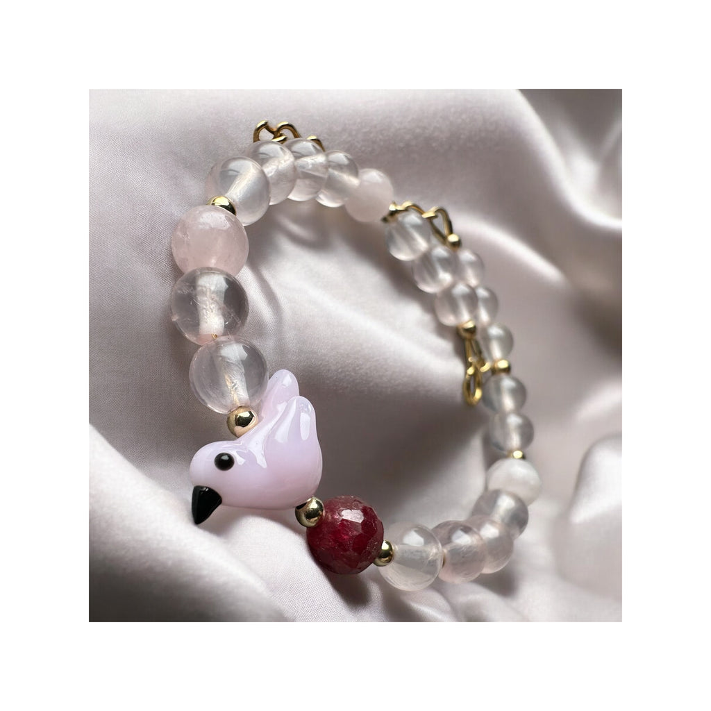 Neo Songbird — Petal Pink / Rose Quartz & Ruby