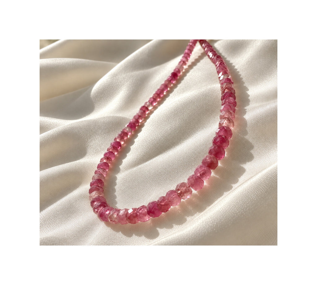 GERTRUDE IN BLOOM — Natural AAA+ Pink Tourmaline Necklace
