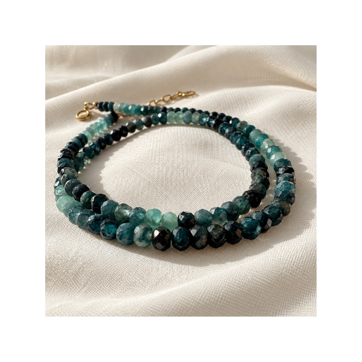 DEEP WATERS — Natural Untreated Blue-Green Tourmaline Necklace