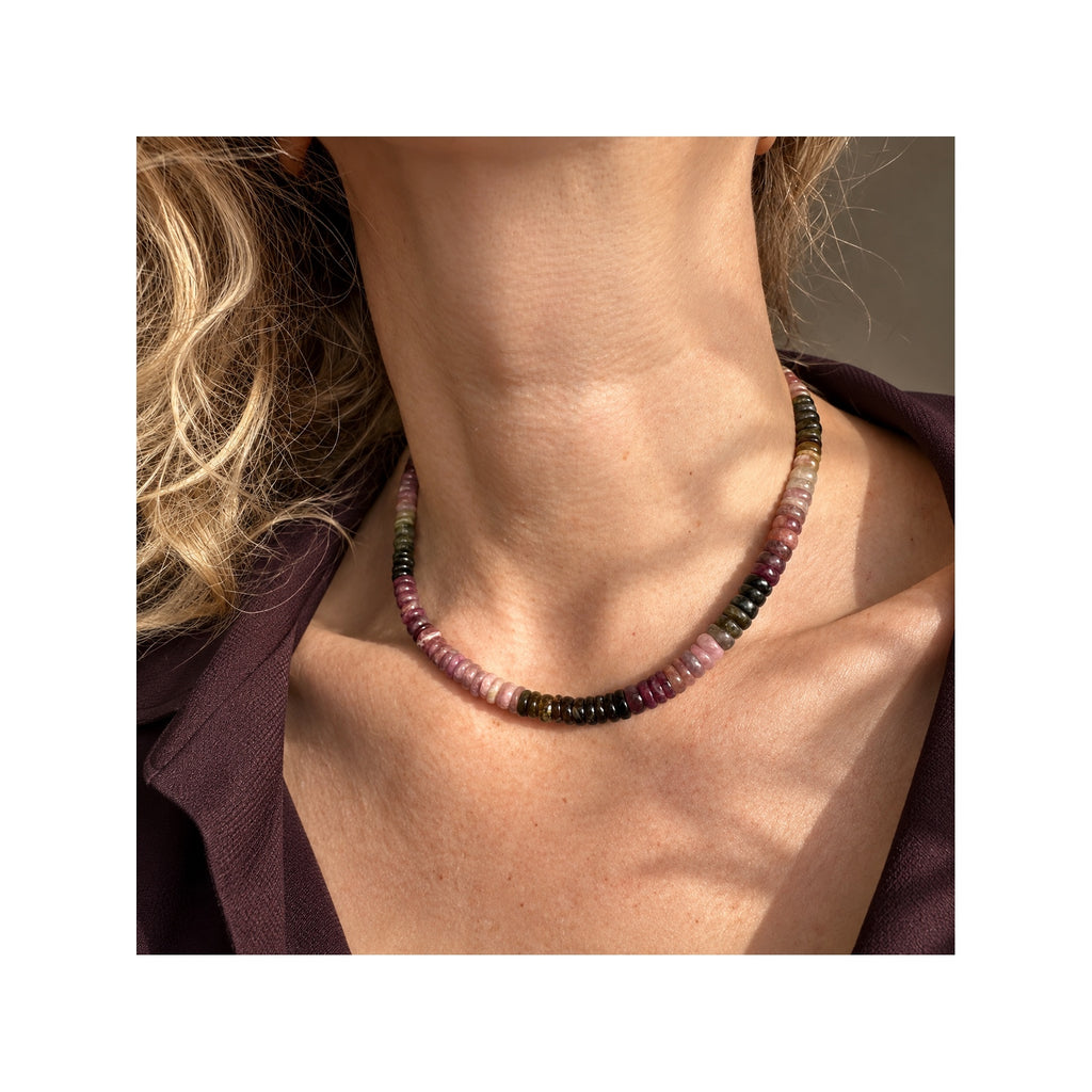 PLUM TREE — Natural Untreated Multicolour Tourmaline Necklace