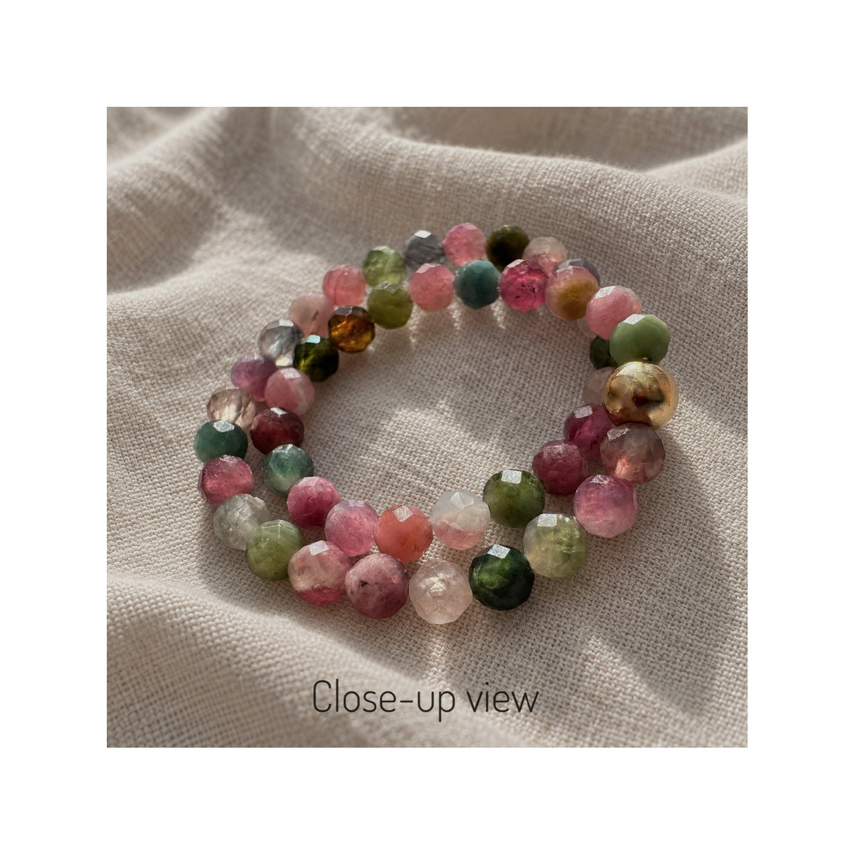 FLORA — Natural Untreated AAA Multicolour Tourmaline Bracelet · Solid 14k Gold